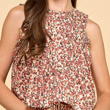 Stacy Floral Pleated Flowy Design Top
