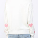 Josie Heart Applique Detail Crew Neckline Sweater