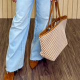 Woven Tiffany Organizer Tote Bag