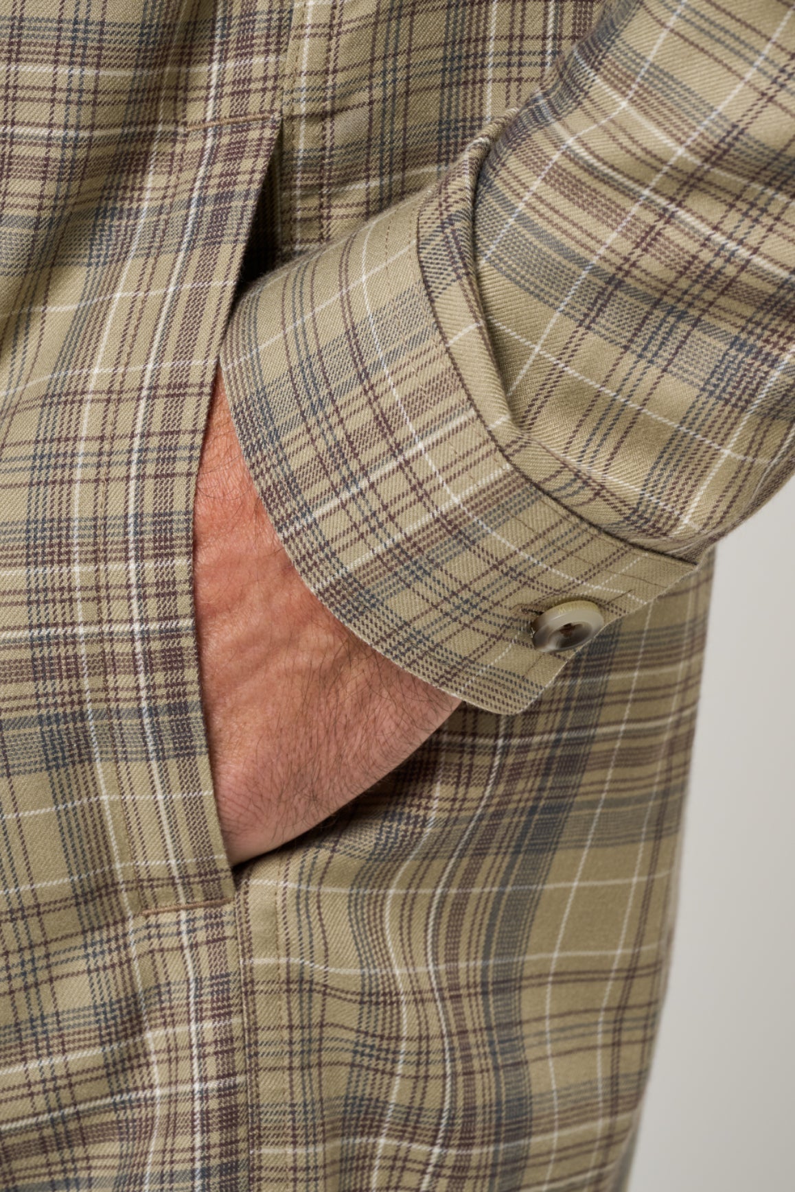 Travis Mathew Cloud Flannel Hooded Button-Up in Roasted Cashew