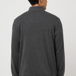 Travis Mathew Cloud Sweater Quarter Zip in Heather Black