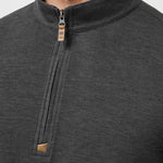 Travis Mathew Cloud Sweater Quarter Zip in Heather Black