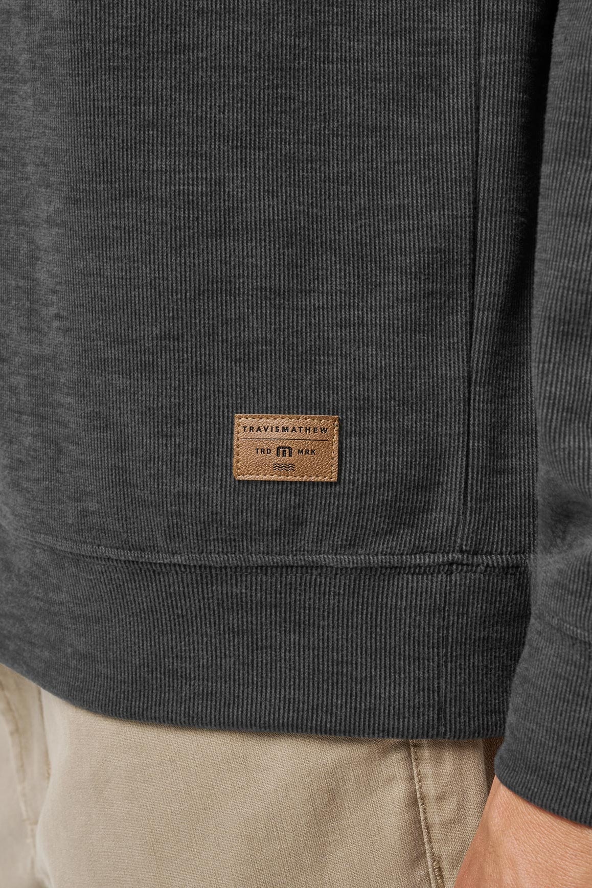 Travis Mathew Cloud Sweater Quarter Zip in Heather Black