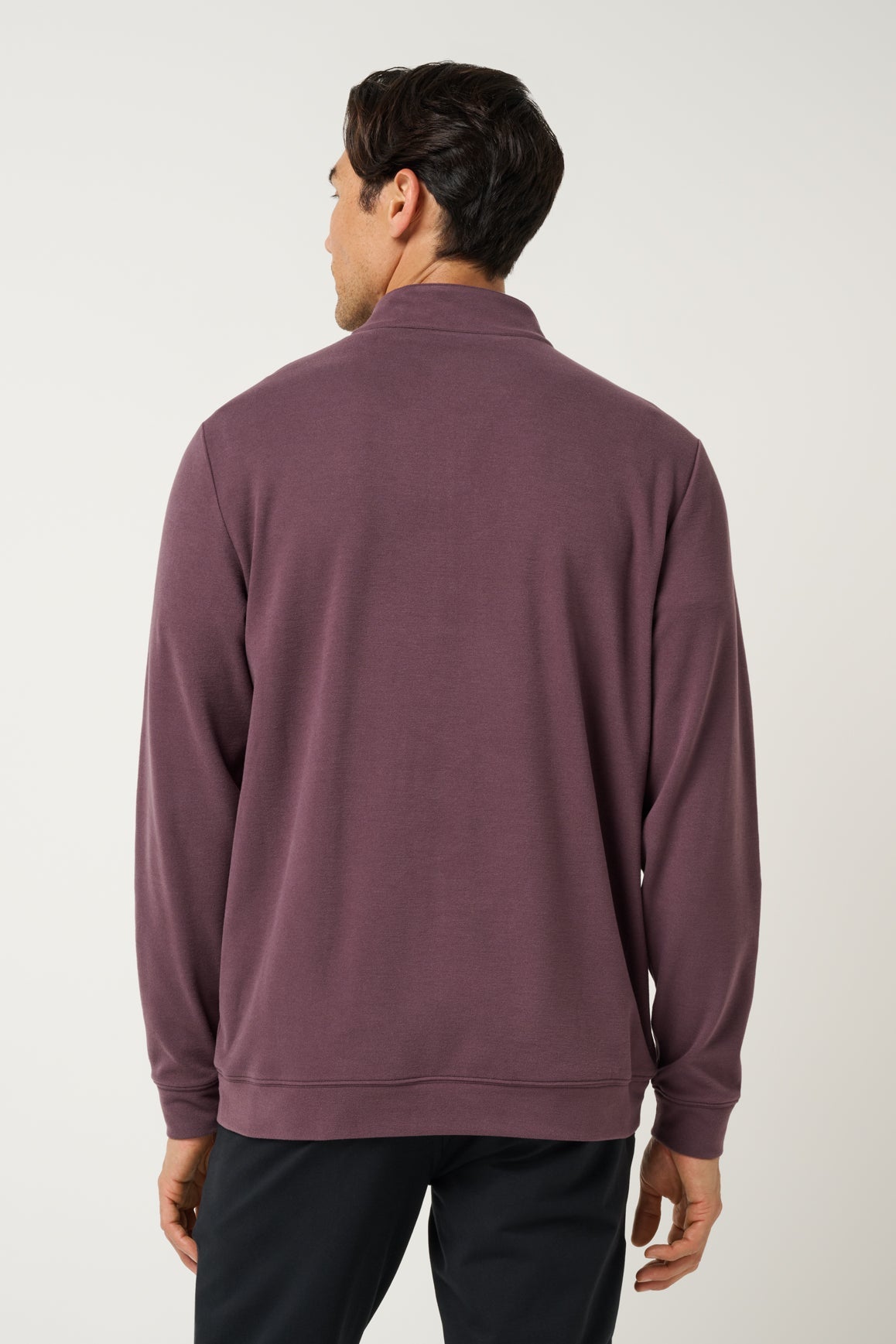 Travis Mathew Cloud Sweater Quarter Zip in Raisin