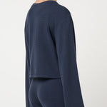 Coastal Rib Long Sleeve Top in Navy Blazer, second view