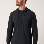 Travis Mathew Hero Hour Tech Hoodie in Black, front