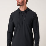 Travis Mathew Hero Hour Tech Hoodie in Black, front