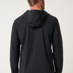 Travis Mathew Hero Hour Tech Hoodie in Black, back