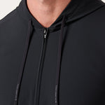 Travis Mathew Hero Hour Tech Hoodie in Black, detail