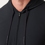 Travis Mathew Hero Hour Tech Hoodie in Black, detail