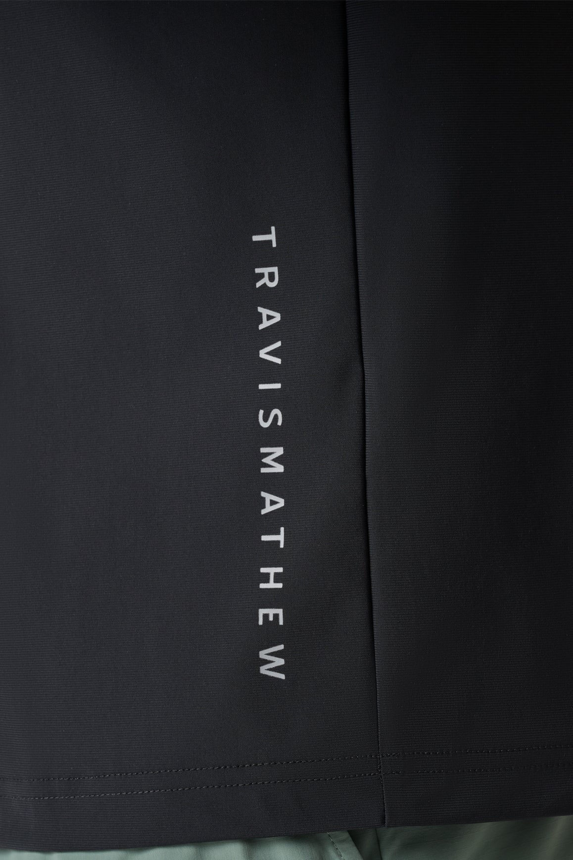 Travis Mathew Hero Hour Tech Hoodie in Black, hood detail
