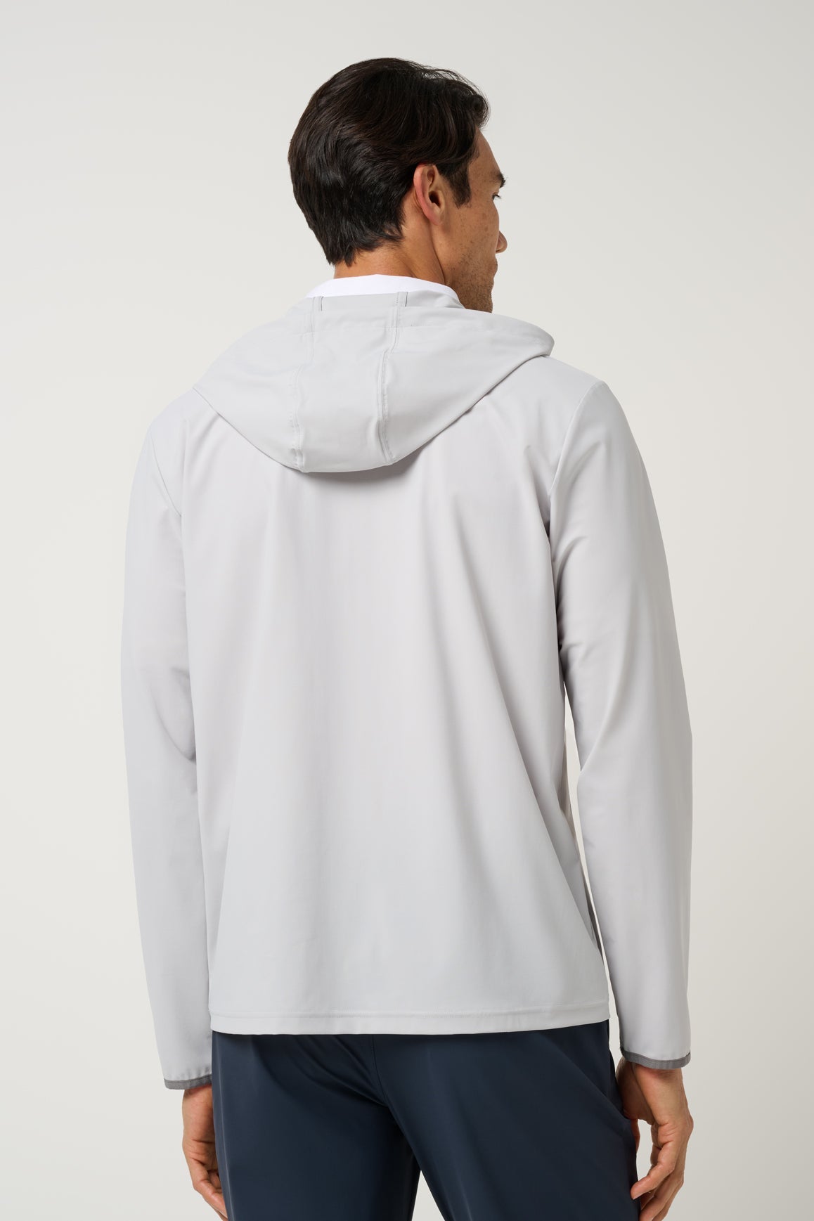 Travis Mathew Hero Hour Tech Hoodie in Micro Chip, back