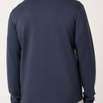 Travis Mathew Fibercloud Quarter Zip in Total Eclipse, back view