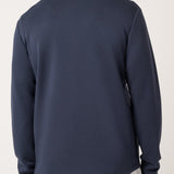Travis Mathew Fibercloud Quarter Zip in Total Eclipse, back view