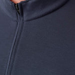 Travis Mathew Fibercloud Quarter Zip in Total Eclipse, kangaroo pocket detail