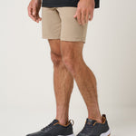 Travis Mathew Hero Hour Golf Short 8In in Weathered Teak, side view