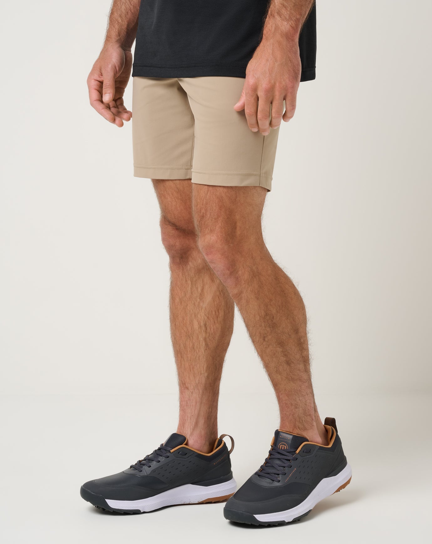 Travis Mathew Hero Hour Golf Short 8In in Weathered Teak, side view