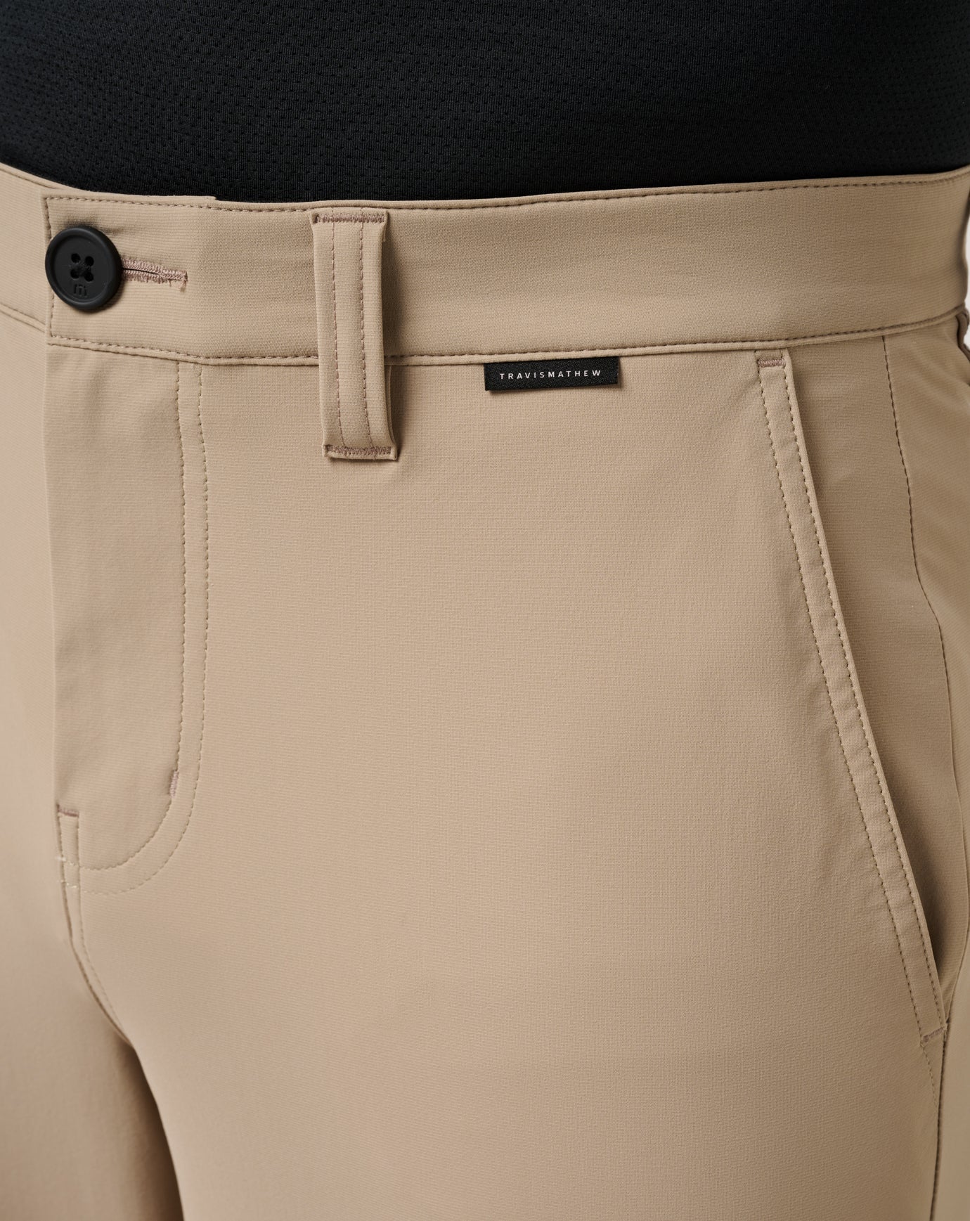 Travis Mathew Hero Hour Golf Short 8In in Weathered Teak, detail view