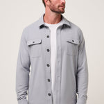 Travis Mathew Peak Fleece Shirt Jacket in Sleet