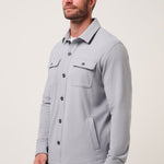 Travis Mathew Peak Fleece Shirt Jacket in Sleet