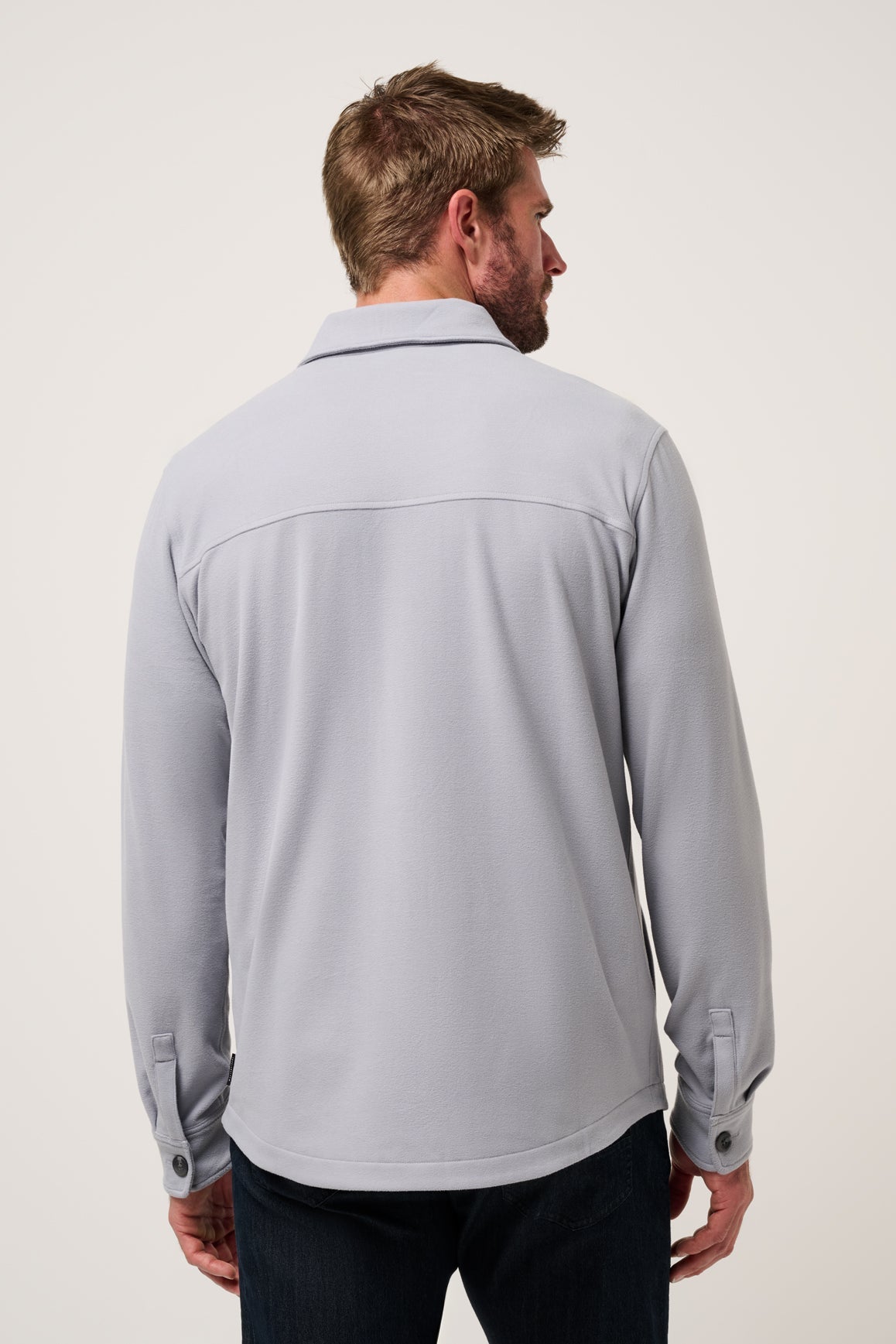 Travis Mathew Peak Fleece Shirt Jacket in Sleet