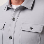 Travis Mathew Peak Fleece Shirt Jacket in Sleet