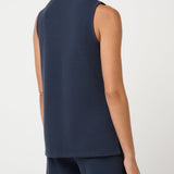 Coastal Rib Mock Neck Top in Navy Blazer, second view