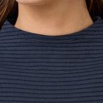 Coastal Rib Mock Neck Top in Navy Blazer, third view