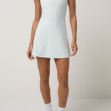Moveknit Tank Zip Dress in Cloudwash - front