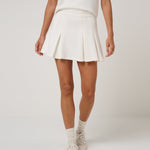 Skyloft Soft Pleated Skort in Snow White - front