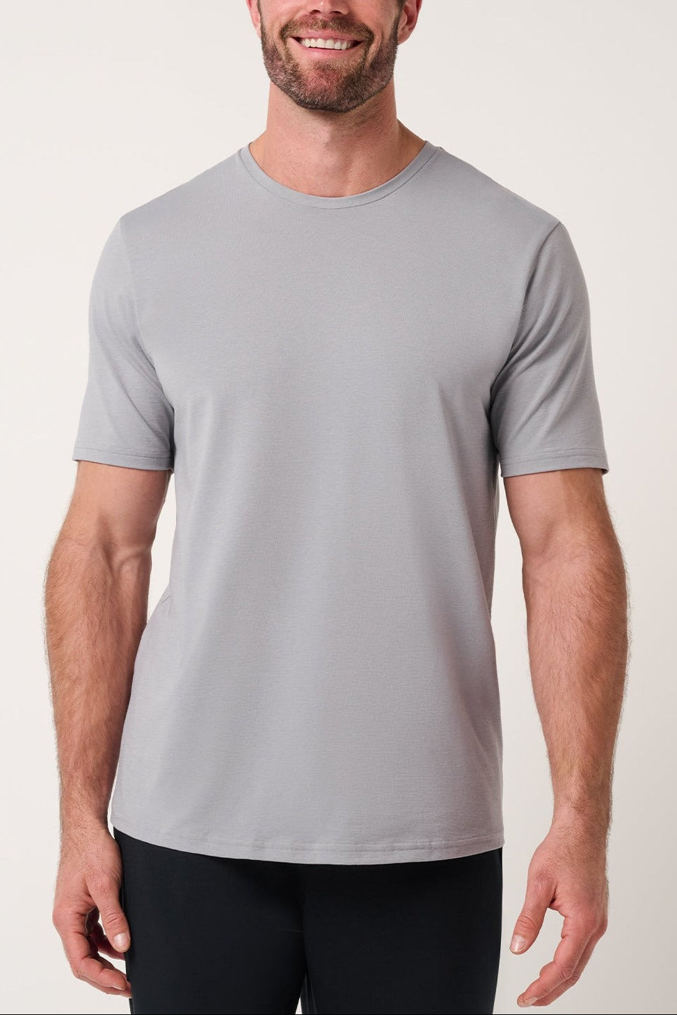Travis Mathew Heater Series Jersey Tee in Sleet, front view