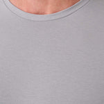 Travis Mathew Heater Series Jersey Tee in Sleet, detail view