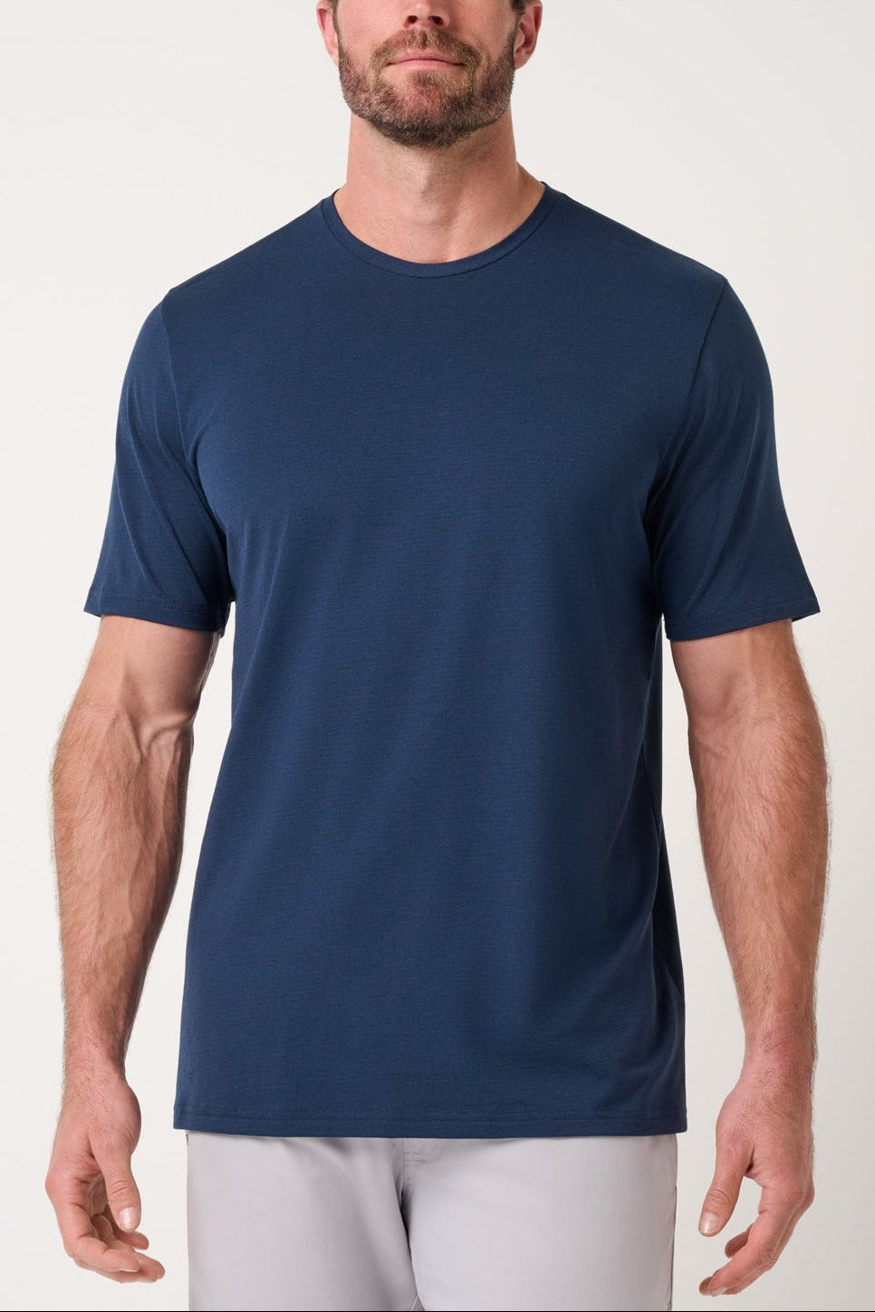 Travis Mathew Heater Series Jersey Tee in Total Eclipse, front view