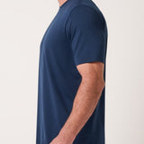 Travis Mathew Heater Series Jersey Tee in Total Eclipse, side view
