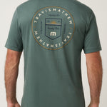 Travis Mathew Club Charm Tee in Balsam Green, front view