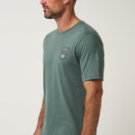 Club Charm Tee in Balsam Green, side view