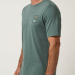 Travis Mathew Club Charm Tee in Balsam Green, side view