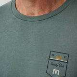 Club Charm Tee in Balsam Green, chest pocket detail