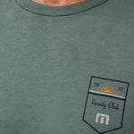 Travis Mathew Club Charm Tee in Balsam Green, back view