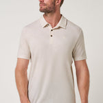 Travis Mathew Featherweight Terrace Polo in Antique White, front