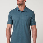 Travis Mathew Featherweight Flair Polo in Aegean, front