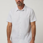 Techwoven Flair Button-Up in White, front view