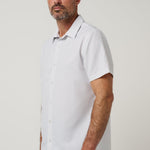 Techwoven Flair Button-Up in White, side view