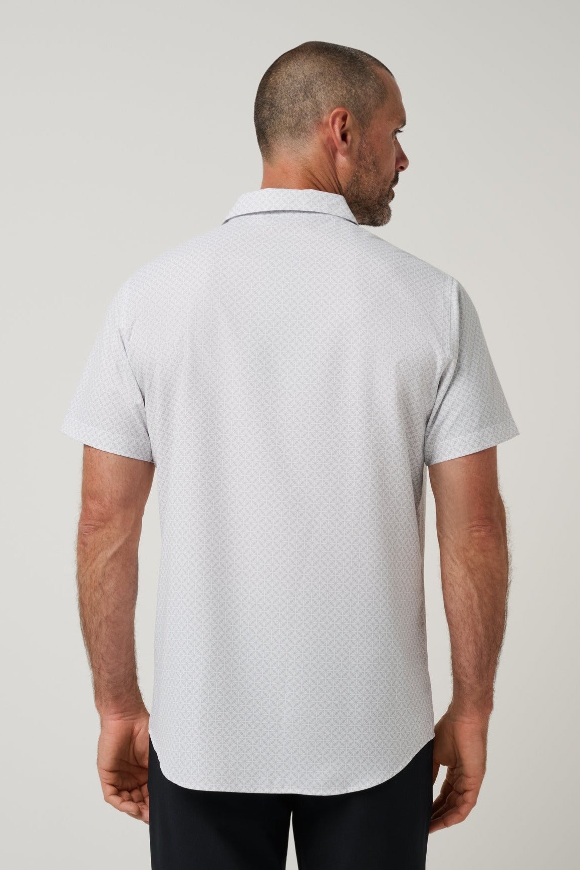 Techwoven Flair Button-Up in White, back view