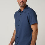 Techwoven Flair Button-Up in Total Eclipse, side view