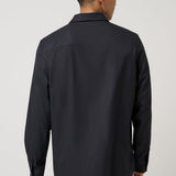 Travis Mathew Techwoven Cross Check Button-Up in Black, back view