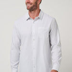Travis Mathew Techwoven Cross Check Button-Up in White, front view
