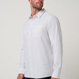 Travis Mathew Techwoven Cross Check Button-Up in White, side view