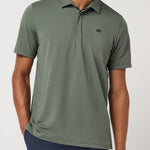 Travis Mathew Heater Series Jersey Polo in Balsam Green, front view