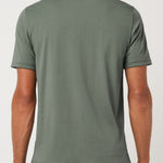 Travis Mathew Heater Series Jersey Polo in Balsam Green, back view